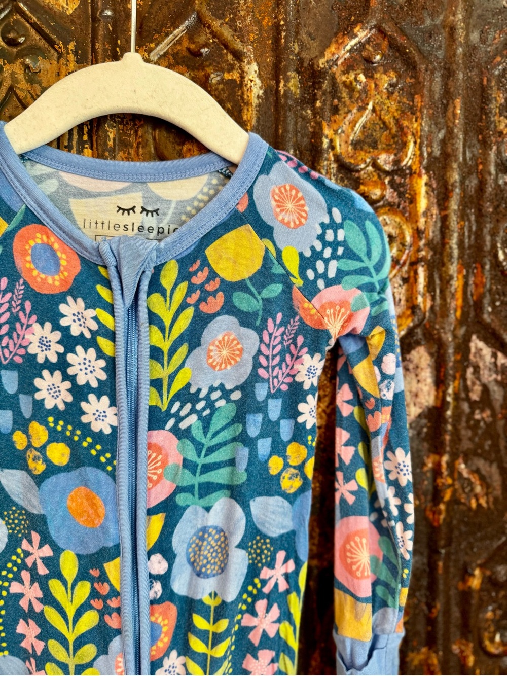 Little Sleepies Long Sleeve Zippie in Folk Floral